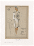 Drop-shouldered coat with shirring.