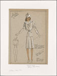 Fitted knee-length coat with military details.