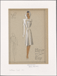 Fitted dressy coat with matching pleats on front bodice and skirt.