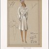 Shirtwaist coat with button-detailed pockets and bishop sleeves