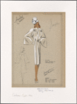 Fitted coat with cape sleeves and shirred details.