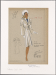 Nautical-style coat with sailor's collar and overlapping layers at shoulders.