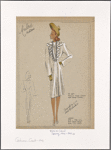 Fitted coat with faille jabot and front panel.