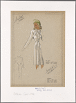 Coat with button-accented front panel of faille silk