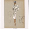 Soft dressmaker suit with lace collar and handkerchief.