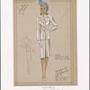 Fitted suit [with] high pockets & collar with pique facings.