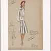 Two piece suit with decorative yoke and balloon sleeves.