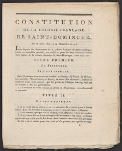 Constitution de la colonie française de Saint-Domingue