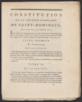 Constitution de la colonie française de Saint-Domingue