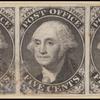 5c black Washington provisional strip of three