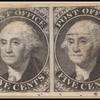 5c black Washington provisional strip of four