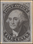 5c black Washington provisional reprint single