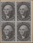 5c black Washington provisional block of four