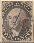 5c black Washington provisional pos. 1 single