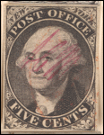 5c black Washington provisional pos. 13 single
