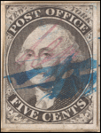 5c black Washington provisional pos. 17 single