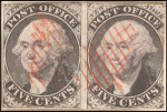5c black Washington provisional pos. 19-20 pair