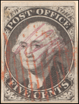 5c black Washington provisional pos. 2 single