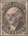 5c black Washington provisional pos. 22 single