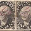 5c black Washington provisional pos. 4-5 pair