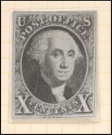 10c black Washington single