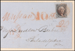 10c black Washington single on cover