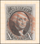 10c black Washington single