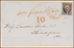 10c black Washington single on cover