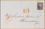 10c black Washington single on cover