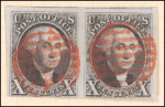 10c black Washington pair