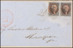 10c black Washington pair on cover