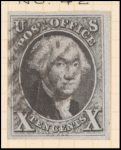 10c black Washington single