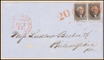 10c black Washington pair on cover