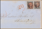 10c black Washington pair on cover