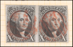 10c black Washington pair