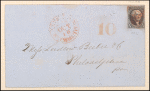10c black Washington single on cover