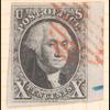 10c black Washington margin single