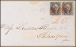 10c black Washington pair on cover