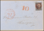 10c black Washington single on cover