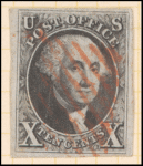10c black Washington single