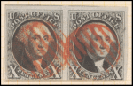 10c black Washington pair