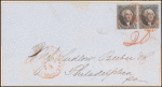 10c black Washington pair on cover