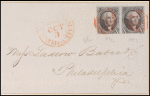 10c black Washington pair on cover