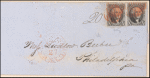 10c black Washington pair on cover
