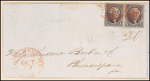 10c black Washington pair on cover