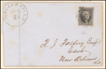 10c black Washington single on cover