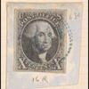 10c black Washington single on piece