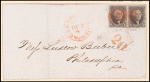 10c black Washington pair on express mail cover