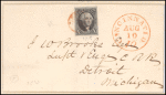 10c black Washington single on cover
