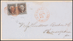 10c black Washington pair on express mail cover